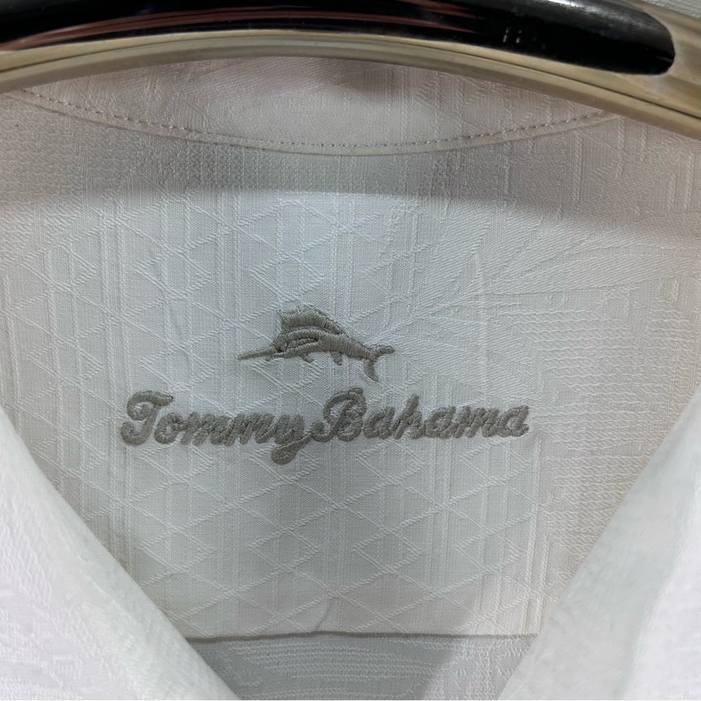 Tommy Bahama Silk Embroidered Shirt XL Triple Surfboards Palm Trees Island Life - Picture 5 of 12
